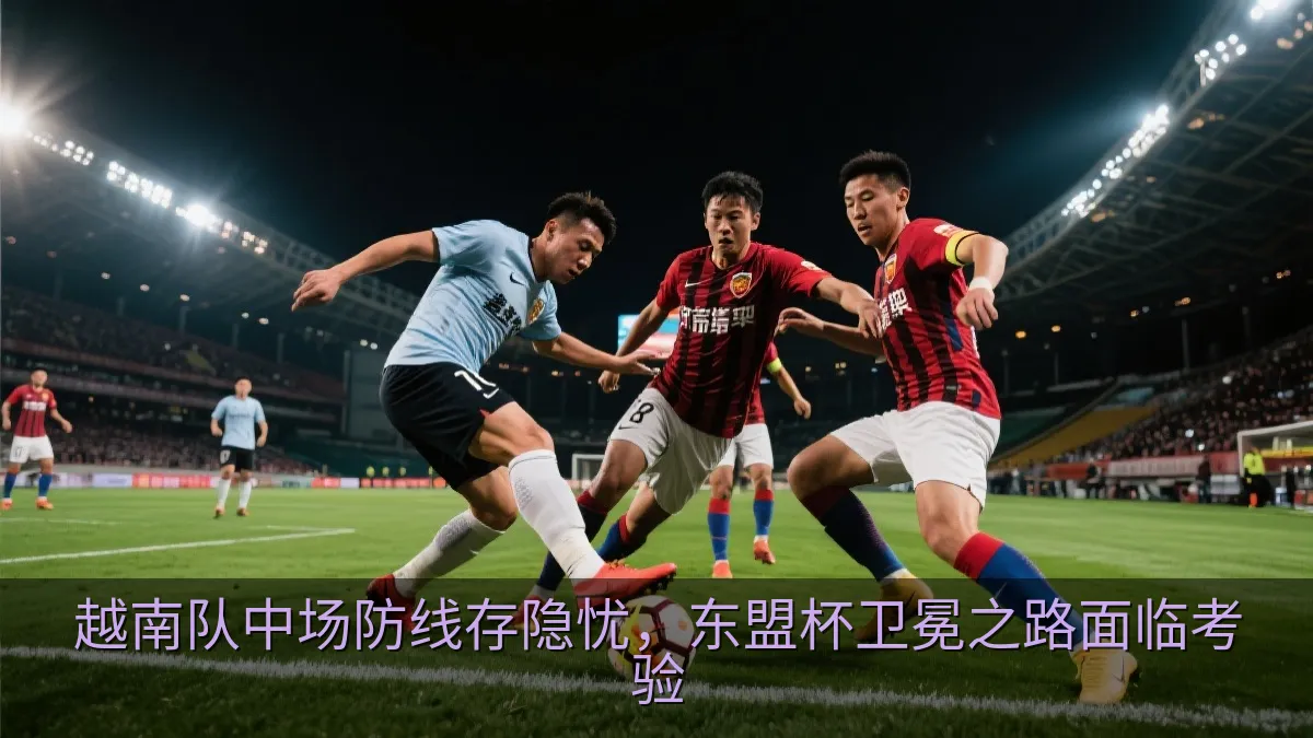 足球比赛中两队球员在中场激烈拼抢